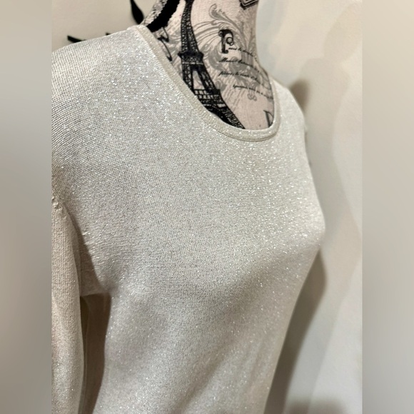 Anna Gray Silk Luxurious Sweater – Sparkle in Silver size Large - Picture 4 of 11